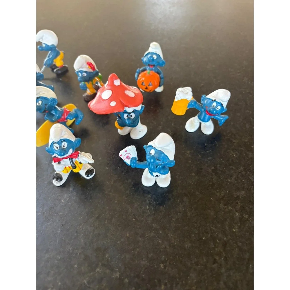 Lot 23 vintage Smurf figures Schleich Peyo 1970's 80's collectible